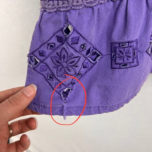 Vintage Charlotte Russe Dress Y2K Babydoll Purple Embroidered Boho Hippie Artsy - Picture 5 of 6